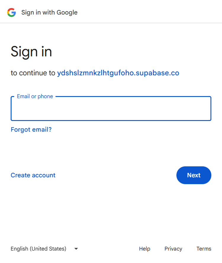 Sign-up screen